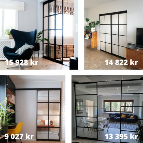 Glasväggar pris